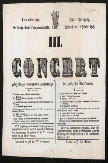 Rok dziesiąty : we środę dnia 11 października 1848 : 3. Concert galicyjskiego towarzystwa muzycznego