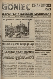 Goniec Krakowski : bezpartyjny dziennik popularny. 1922, nr 249