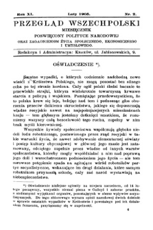 Przegląd Wszechpolski : miesięcznik poświęcony polityce narodowej oraz zagadnieniom życia społecznego, ekonomicznego i umysłowego. 1905, nr 2