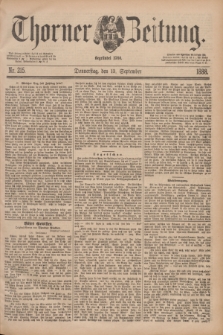 Thorner Zeitung : Begründet 1760. 1888, Nr. 215 (13 September)