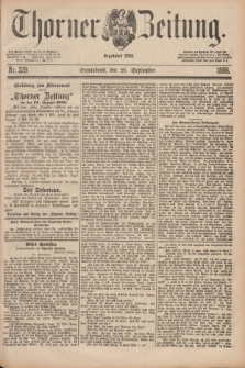 Thorner Zeitung : Begründet 1760. 1888, Nr. 229 (29 September)