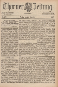 Thorner Zeitung : Begründet 1760. 1888, Nr. 276 (23 November)