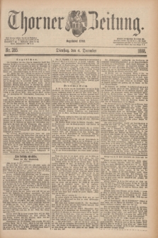 Thorner Zeitung : Begründet 1760. 1888, Nr. 285 (4 December)