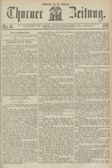 Thorner Zeitung. 1870, Nro. 43 (20 Februar)