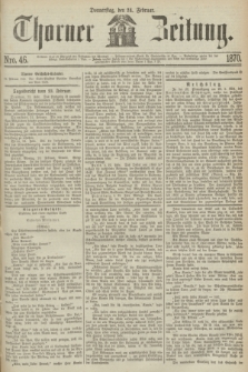 Thorner Zeitung. 1870, Nro. 46 (24 Februar)