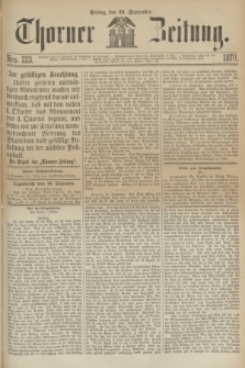 Thorner Zeitung. 1870, Nro. 223 (23 September)