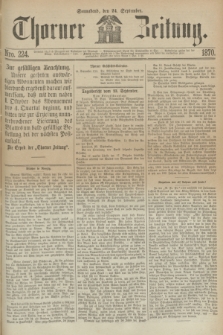 Thorner Zeitung. 1870, Nro. 224 (24 September)