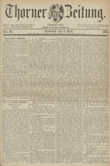 Thorner Zeitung : Gegründet 1760. 1874, Nro. 80 (4 April)