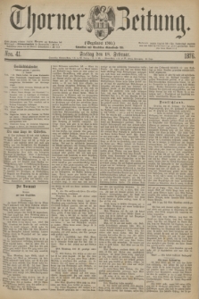 Thorner Zeitung : Gegründet 1760. 1876, Nro. 41 (18 Februar)