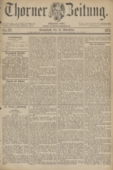 Thorner Zeitung : Gegründet 1760. 1876, Nro. 271 (18 November) + dod.