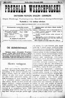Przegląd Wszechpolski : dwutygodnik polityczny, społeczny i ekonomiczny. 1895, nr 1