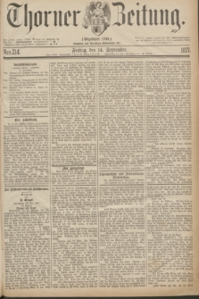 Thorner Zeitung : Gegründet 1760. 1877, Nro. 214 (14 September)