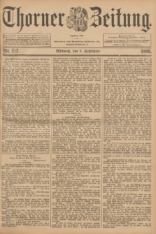 Thorner Zeitung : Begründet 1760. 1896, Nr. 212 (9 September)