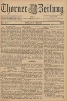 Thorner Zeitung : Begründet 1760. 1896, Nr. 214 (11 September)