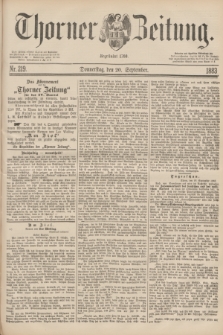 Thorner Zeitung : Begründet 1760. 1883, Nr. 219 (20 September)