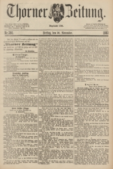 Thorner Zeitung : Begründet 1760. 1883, Nr. 280 (30 November)