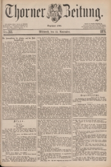 Thorner Zeitung : Begründet 1760. 1878, Nro. 266 (13 November)