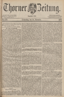Thorner Zeitung : Begründet 1760. 1878, Nro. 279 (28 November)