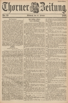 Thorner Zeitung. 1898, Nr. 39 (16 Februar) - Zweites Blatt