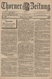 Thorner Zeitung : Begründet 1760. 1898, Nr. 199 (26 August)