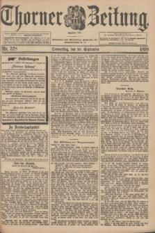 Thorner Zeitung : Begründet 1760. 1898, Nr. 228 (29 September)