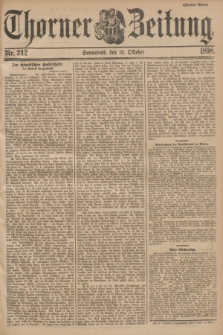 Thorner Zeitung. 1898, Nr. 242 (15 Oktober) - Zweites Blatt