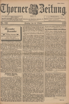 Thorner Zeitung : Begründet 1760. 1898, Nr. 249 (23 Oktober) - Erstes Blatt + wkładka