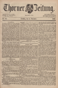 Thorner Zeitung : Begründet 1760. 1889, Nr. 265 (12 November)