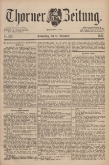 Thorner Zeitung : Begründet 1760. 1889, Nr. 273 (21 November)