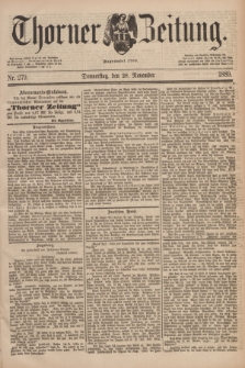 Thorner Zeitung : Begründet 1760. 1889, Nr. 279 (28 November)