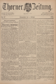 Thorner Zeitung : Begründet 1760. 1890, Nr. 27 (1 Februar)