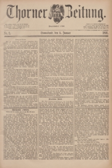 Thorner Zeitung : Begründet 1760. 1891, Nr. 2 (3 Januar)