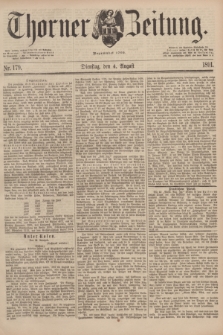 Thorner Zeitung : Begründet 1760. 1891, Nr. 179 (4 August)