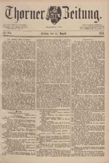 Thorner Zeitung : Begründet 1760. 1891, Nr. 194 (21 August)