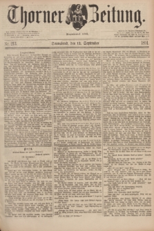 Thorner Zeitung : Begründet 1760. 1891, Nr. 213 (12 September)