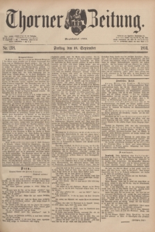 Thorner Zeitung : Begründet 1760. 1891, Nr. 218 (18 September)