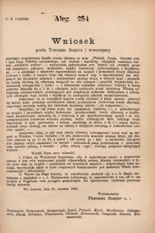 [Kadencja VIII, sesja I, al. 284] Alegata do Sprawozdań Stenograficznych z Pierwszej Sesyi Ósmego Peryodu Sejmu Krajowego Królestwa Galicyi i Lodomeryi z Wielkiem Księstwem Krakowskiem z roku 1902/903. Alegat 284