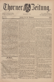Thorner Zeitung : Begründet 1760. 1891, Nr. 272 (20 November)