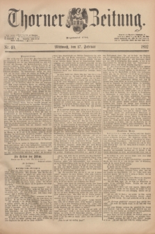Thorner Zeitung : Begründet 1760. 1892, Nr. 40 (17 Februar)