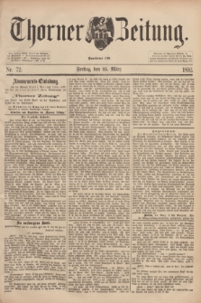 Thorner Zeitung : Begründet 1760. 1892, Nr. 72 (25 März)