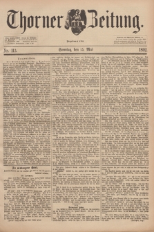 Thorner Zeitung : Begründet 1760. 1892, Nr. 113 (15 Mai) + dod.