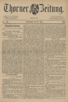 Thorner Zeitung : Begründet 1760. 1892, Nr. 176 (30 Juli)