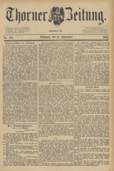 Thorner Zeitung : Begründet 1760. 1892, Nr. 221 (21 September)