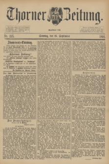 Thorner Zeitung : Begründet 1760. 1892, Nr. 225 (25 September) + dod.