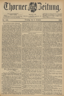 Thorner Zeitung : Begründet 1760. 1892, Nr. 238 (11 Oktober)