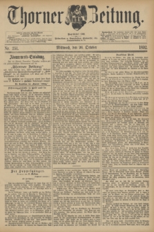 Thorner Zeitung : Begründet 1760. 1892, Nr. 251 (26 Oktober)