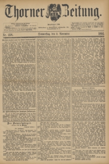Thorner Zeitung : Begründet 1760. 1892, Nr. 258 (3 November)