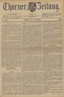 Thorner Zeitung : Begründet 1760. 1892, Nr. 267 (13 November) + dod.