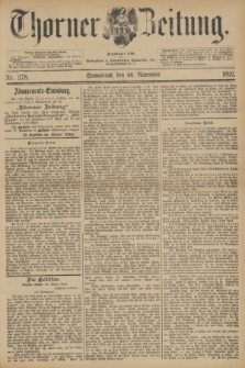 Thorner Zeitung : Begründet 1760. 1892, Nr. 278 (26 November)