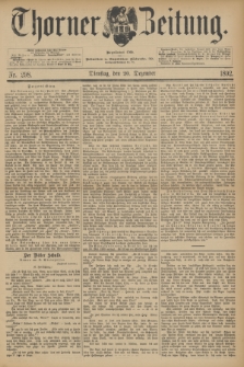 Thorner Zeitung : Begründet 1760. 1892, Nr. 298 (20 Dezember)